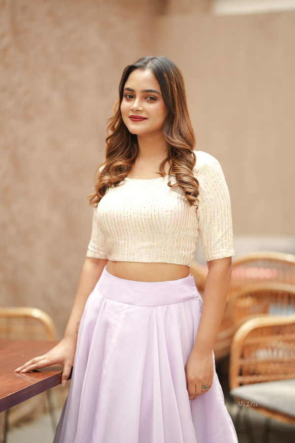 Crop Top with Multi Layered Skirt