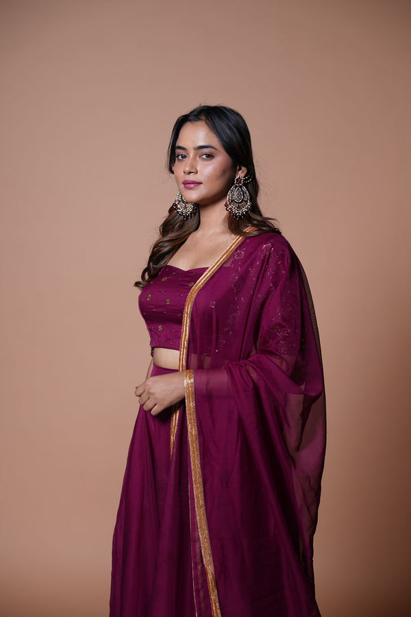 Floral Hand Embroidered Lehenga