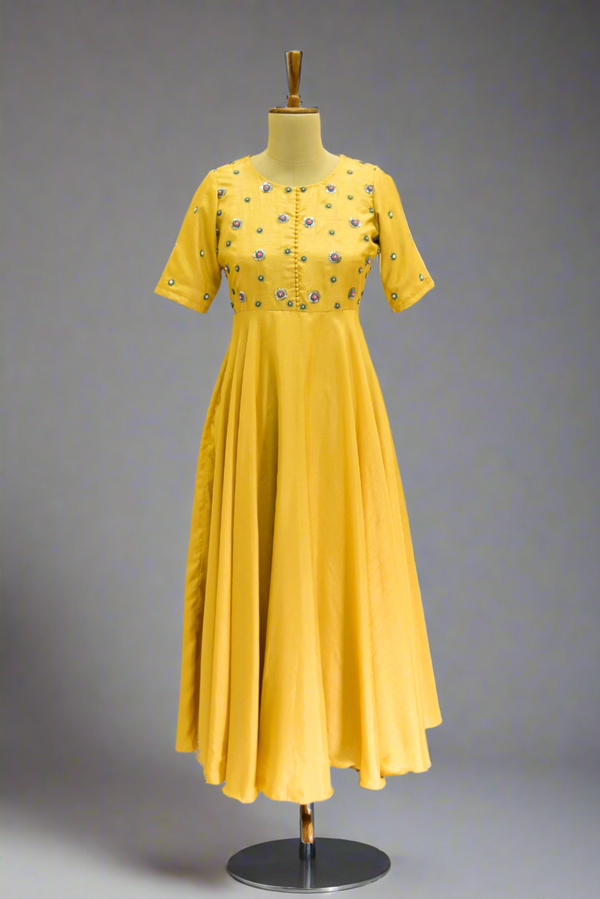 Floral Hand Embroidered Designer Dress