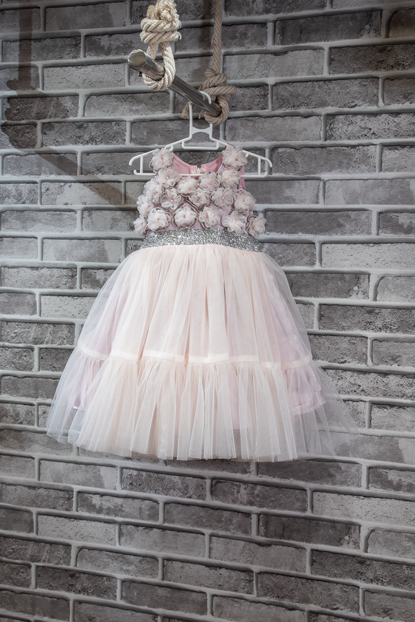 Floral Applique Tulle Dress